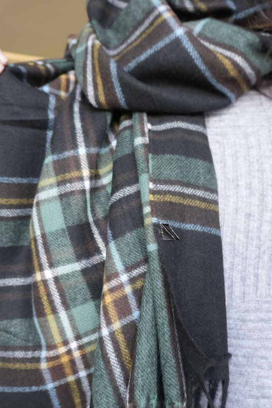 Mackenzie Plaid Blanket Scarf Black /20=